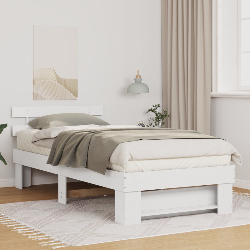 Solid Wood Bed, Single (3'), White