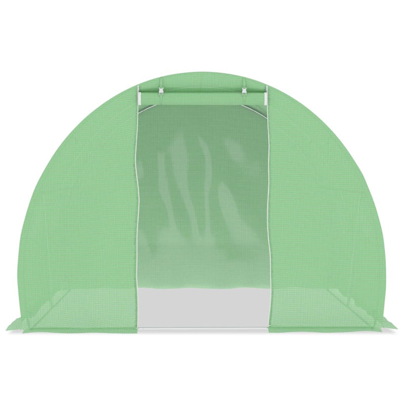 Serre en polyéthylène vert avec structure en acier galvanisé, 78.7" H x 118.1" W x 118.1" D, Vert