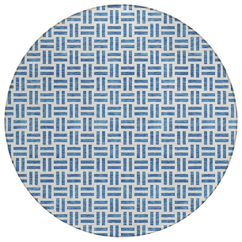 Aquaisha Geometric Indoor Rug, Round 8'