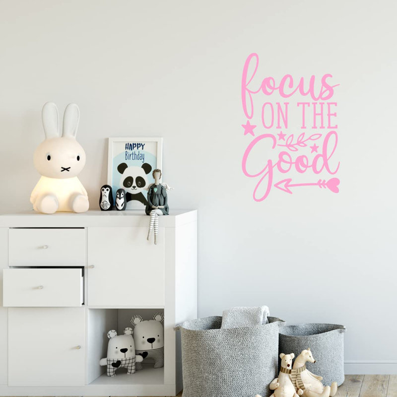 Text & Numbers Non-Wall Damaging Wall Decal, 13" H x 9" W, Pink