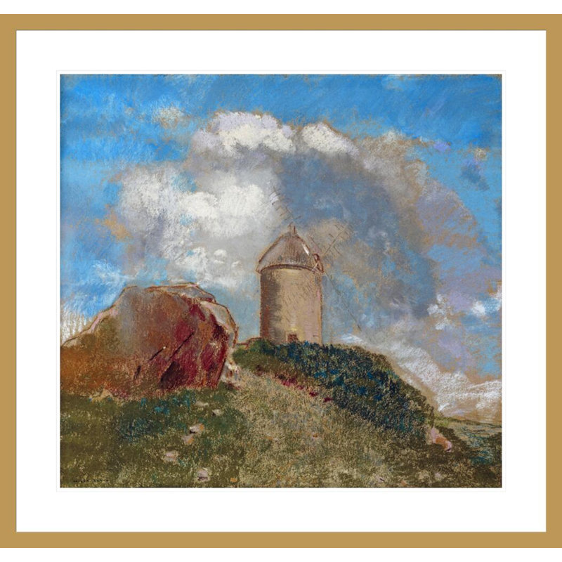 «Le Moulin a Vent» par Odilon Redon, impression giclée sur cadre, H 33,5 po x l 35,25 po