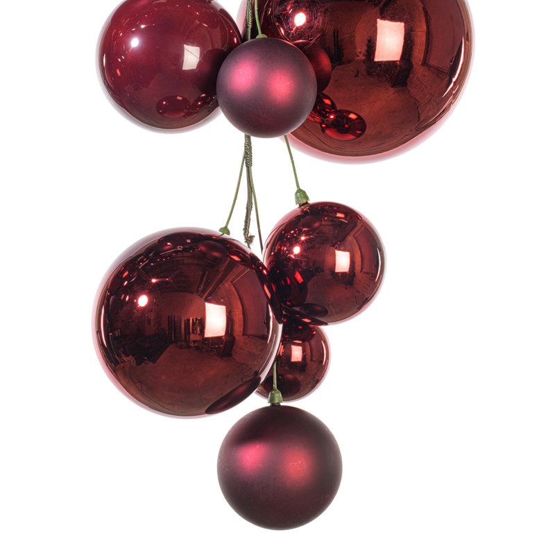 Guirlande de 6 pi Vickerman., Rouge vin