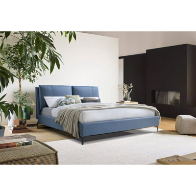 Upholstered Blue Queen Bed