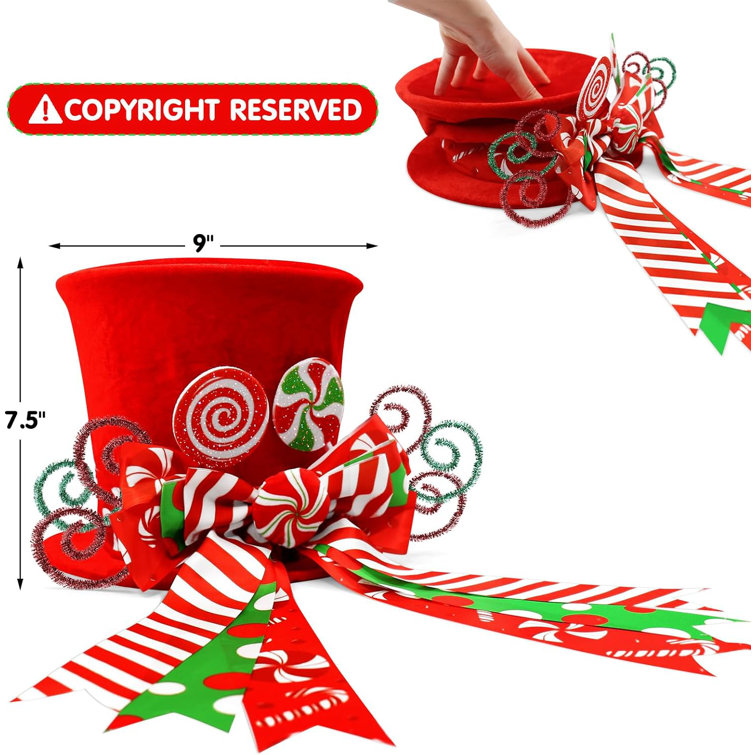 https://assets.wfcdn.com/im/88862714/resize-h755-w755%5Ecompr-r85/2628/262812381/Christmas+Candy+Canes+Tree+Topper-Featuring+A+Red+And+Green+Peppermint+Candy+Style+Bow+With+Streamers+And+Lollipop+Trim.jpg