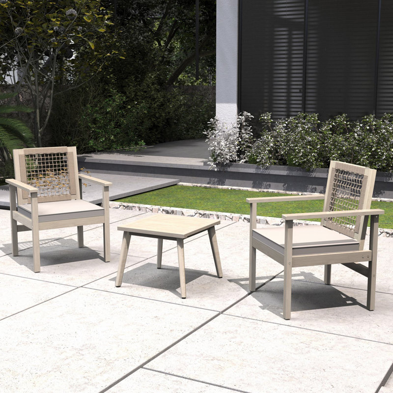 Brandenburg Acacia Wood 3-Piece Outdoor Conversation Set