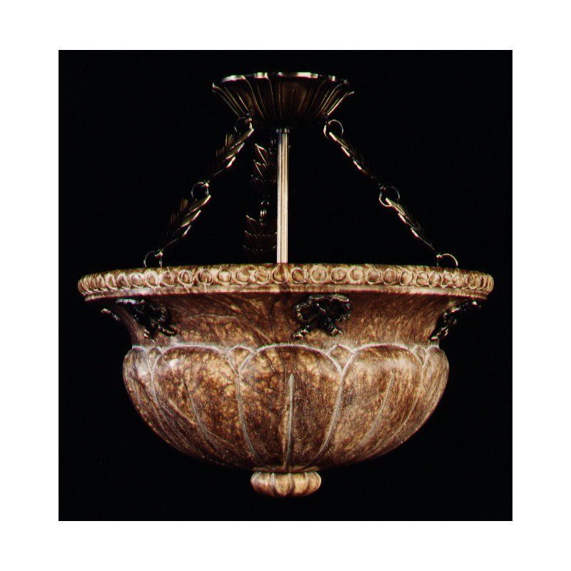 Depue Glass Semi Flush Mount, Uniform Flemish