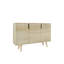 Buffet de 47 po de largeur Mid-Century moderne avec pieds en bois-777568232
