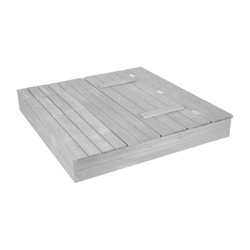 Roba wooden sandpit with cover, rectangular, Gray, Gray