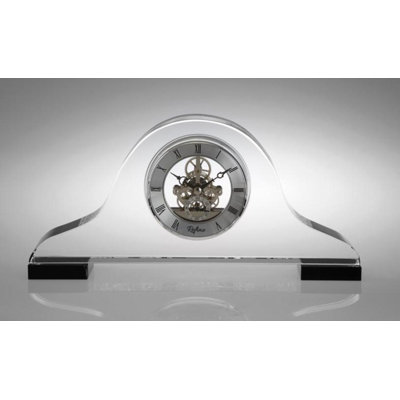 Horloge de table analogique en argent/transparent