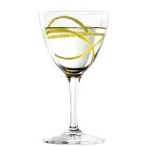 Viski Meridian Martini Glasses - Stemmed Fun Cocktail Glasses - Art Deco  Ripple Gold Rimmed Crystal Glassware - 7.8oz Set of 2