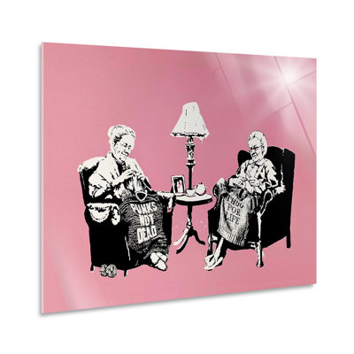 Grandmothers by Banksy - Unframed Graphic Art on Glass
