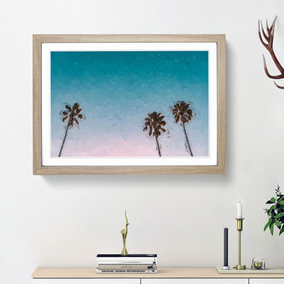 Palm Trees in Sydney Australia in Abstract - Picture Frame Graphic Art Print
