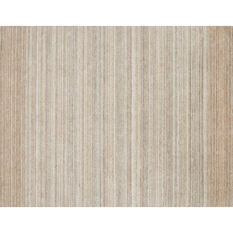 Fienley Hand Loomed Striped Indoor Rug, Rectangle 5'6" x 8'6"