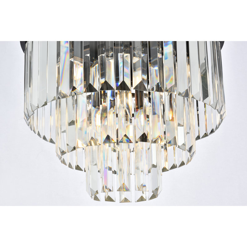 Yazmin Crystal Flush Mount, Clear, Matte Black