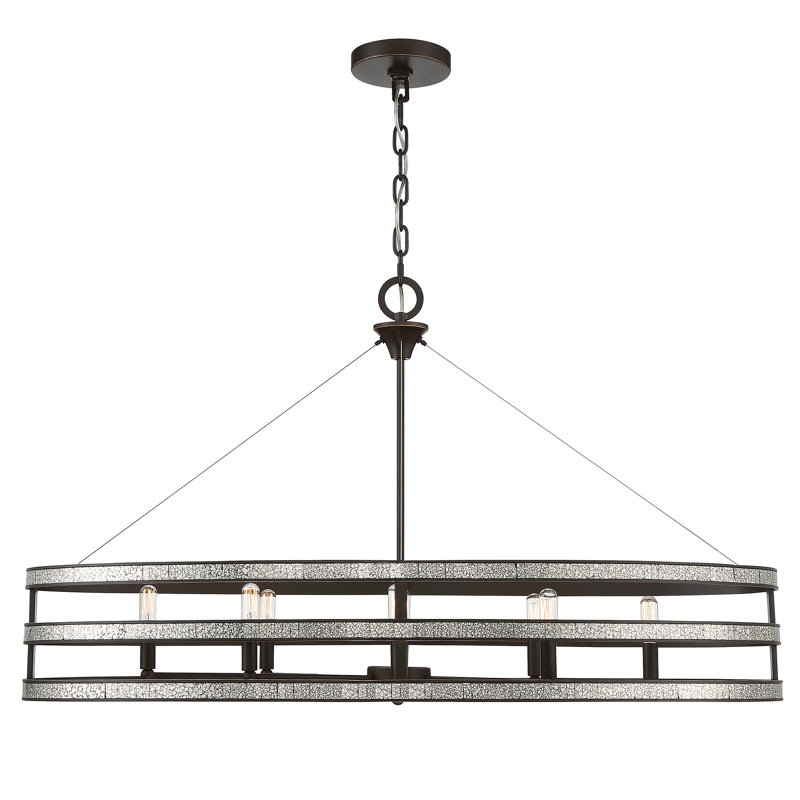 Lustre linéaire à 8 lumières Madera en bronze anglais