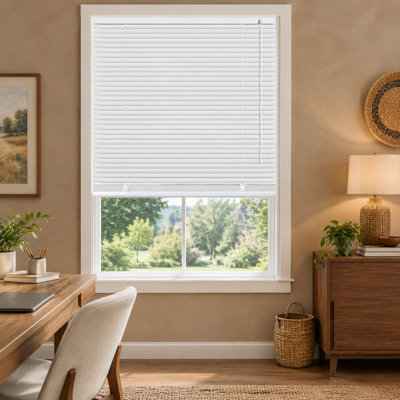 Mini-store sans fil de 1 po pour les fenêtres l 26 po x H 64 po, fabriqué en aluminium obscurcissant, imperméable et résistant à la chaleur avec une conception cachée; abat-jour horizontal pour les chambres à coucher, les cuisines et les salles de bain.