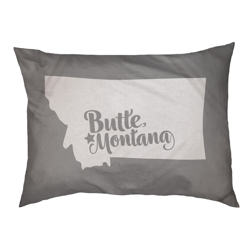 Coussin stylisé montana Butte, Moyen (L 30 po x l 40 po), Gris