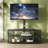 TV Stand with Mount, Power Outlets and LED Lights,Adjustable Corner Media Console for TVs up to-478636582