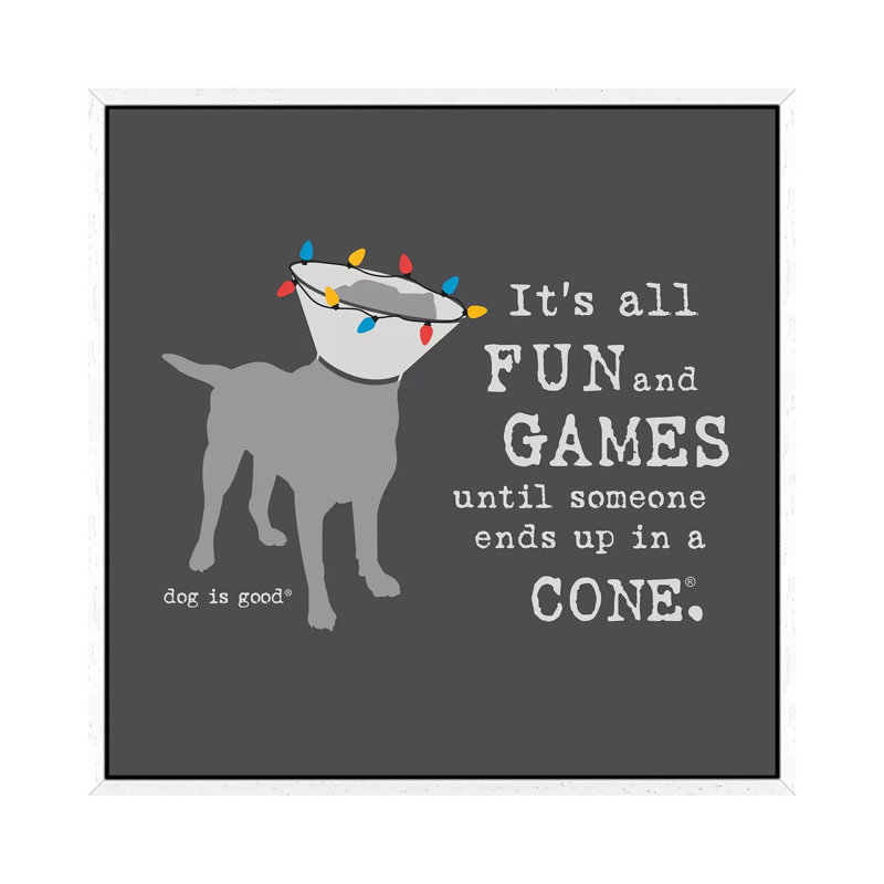Fun And Games Holiday - Print on Canvas, 93.98 cm H x 93.98 cm W, White Framed