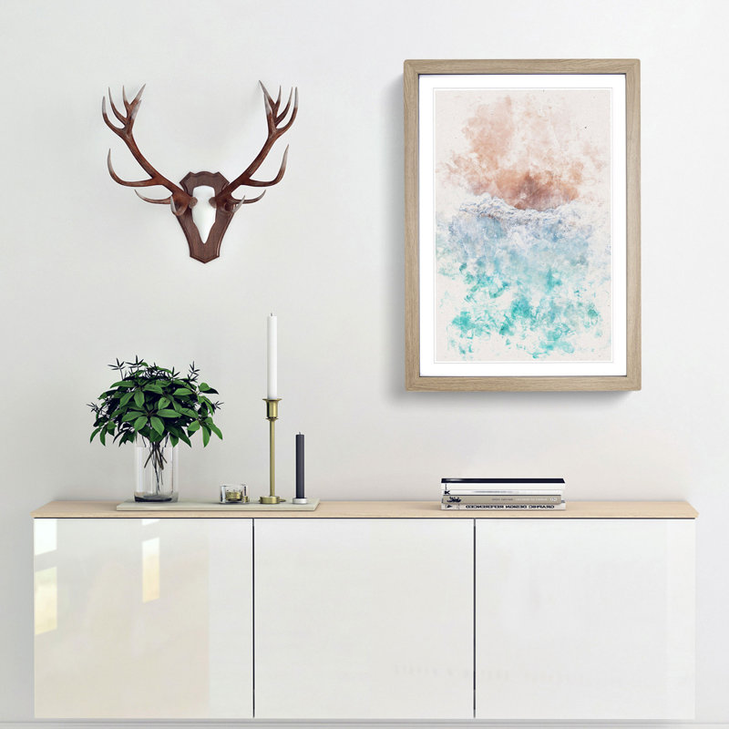 Sandy Beach - Framed Print, 33cm H x 24cm W x 2cm D, Oak Framed