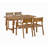 5-Piece Outdoor Acacia Wood Outdoor Dining Set Of 4,59.06-Inch Rectangular Table With Umbrella Hole,Suitable For Patio, Lawn, Garden, Poolside, & Indoor Use-2017377436