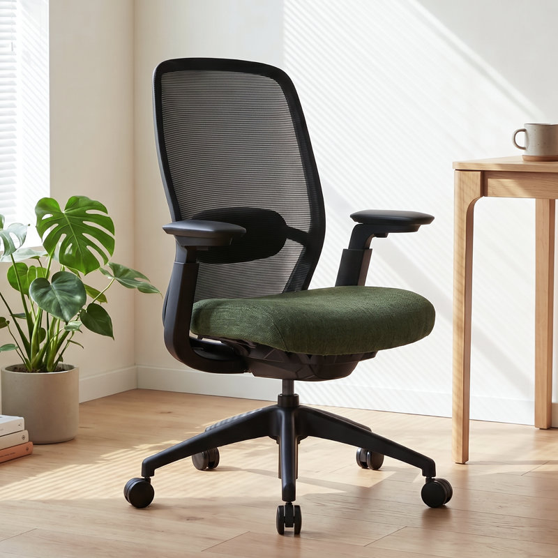 Fauteuil de bureau ergonomique COLAMY, fauteuil de bureau à réglage instantané avec siège en lévitation, accoudoirs synchronisés 4D, soutien lombaire et dossier en filet respirant, pin