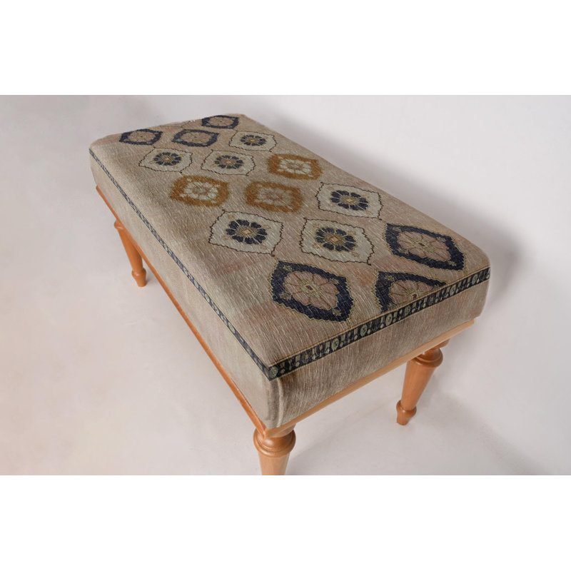 Banc à motif géométrique, banc Mudroom, banc repose-pieds, banc rembourré, banc tapis turc, banc Kilim, banc de décoration intérieure, banc fabriqué à la main