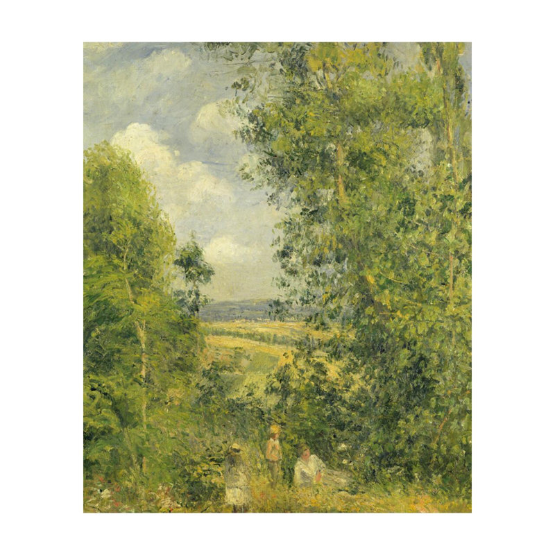 «A Rest in the Meadow» par Camille Pissarro - Estampe numérique, H 20 po x l 16 po