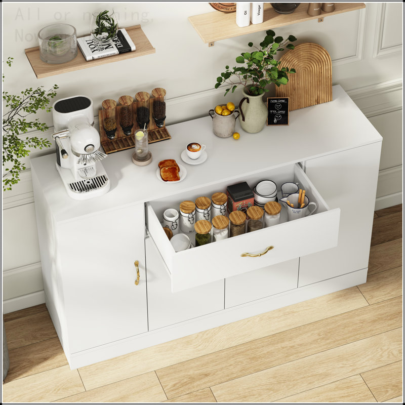 Grande armoire de rangement avec 4 portes et 1 tiroir