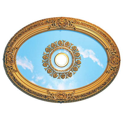Médaillon de plafond ovale doré