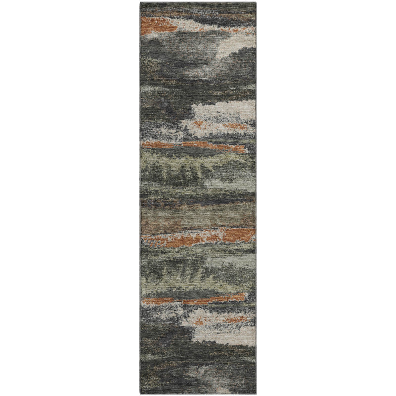 Premium Machine Washable Prisco Charcoal Rug, Runner 2'3" x 7'6"