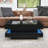 Modern Coffee Table with High-Gloss Finish, LED Light, Storage and Geometric Design-135169663