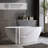 66.9″Solid Surface Matte Tub, Solid Surface Soaking Tub, Stone Resin Freestanding Bathtub, Thick Edge Stand Alone Tubs With Overflow, Pop-Up Drain, Matte White (Oval)