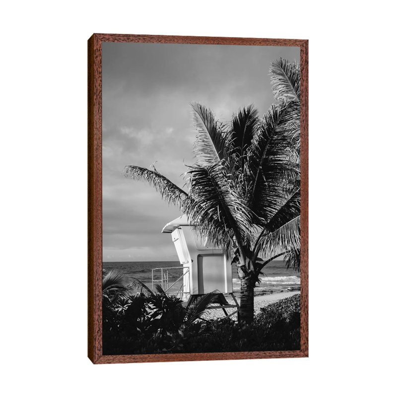 Hawaii Lifeguard Post II by Bethany Young - Print on Canvas, 152.4cm H x 101.6cm W x 3.81cm D, Classic Brown Wood Framed