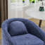 Fauteuil de salle à manger en chenille avec coussin de dossier et roues universelles en tissu-1971490748