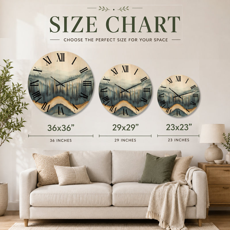 Horloge murale en bois doré, Très grand