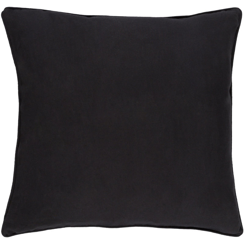 Pagoda Geometric Linen Pillow Cover, 22" H x 22" W x 4" D, Black/Gray