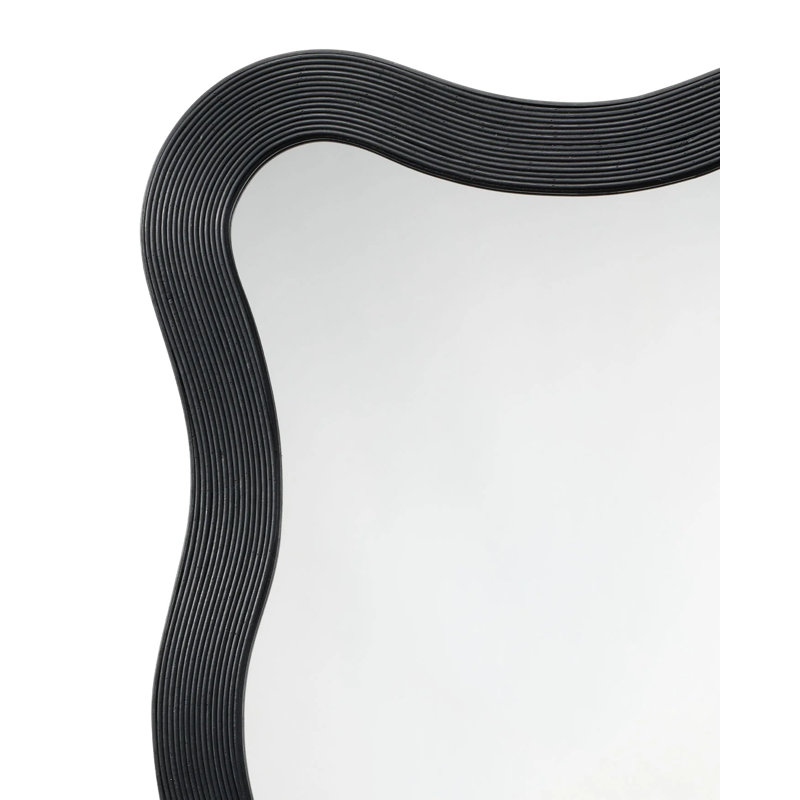 Dali Rectangle Bamboo / Rattan Mirror, Black