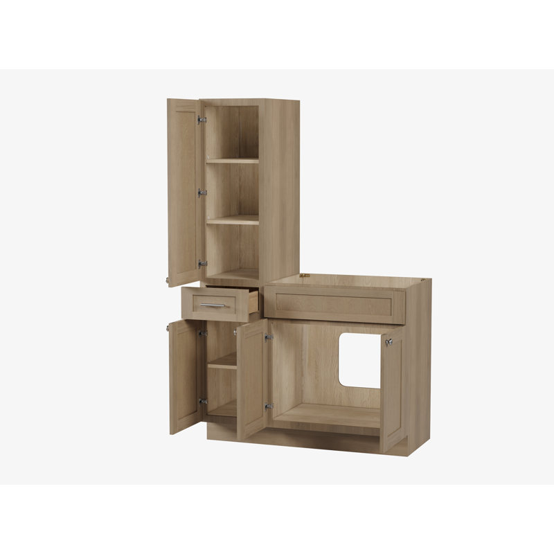 Meuble-lavabo simple 45 po Disar, Chêne naturel