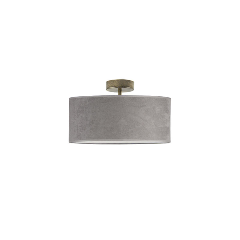 Vannatter Fabric Semi Flush Mount, Grey, Gold