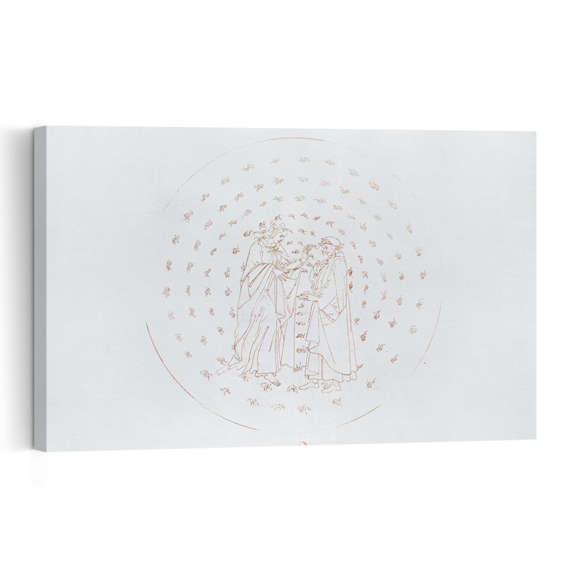 Dante And Beatrice, From The Divine Comedy By Dante Alighieri C.1480 Abstract Contemporary Wall Art Print