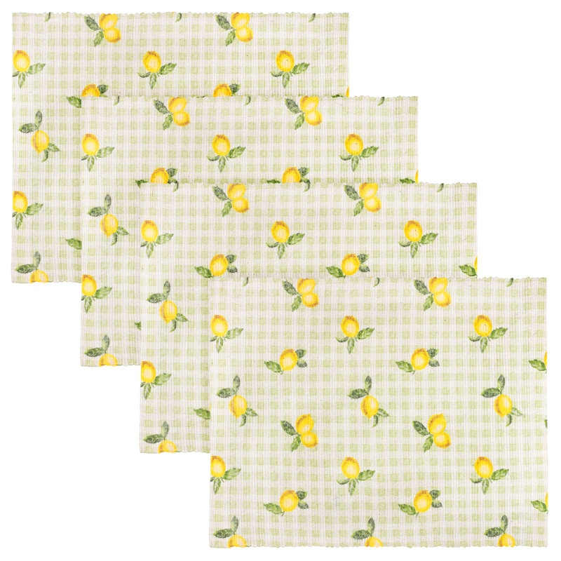 Fruits Lemons Set Of 4 Indoor/Outdoor Placemats