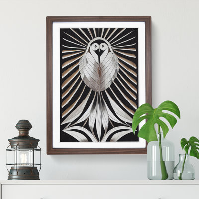 Chrome Bird Abstract 1 Piece Single Picture Frame Wall Art