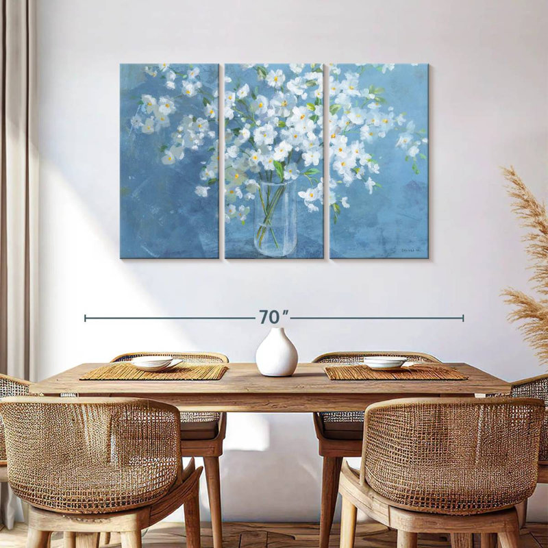 Bouquet blanc frais Harnek, H 36 po x l 57 po