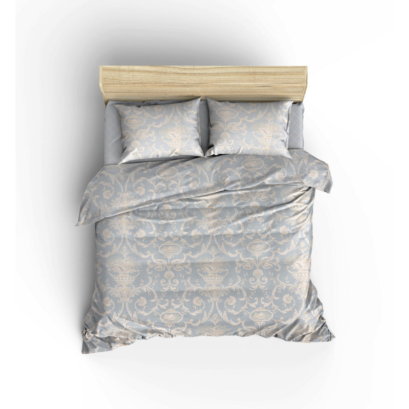 Couvre-lit en coton damassé, Couvre-lit 79 po x 93 po + 3 pièces supplémentai