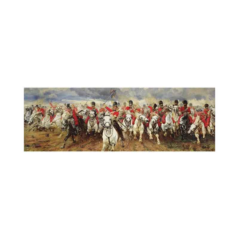 Scotland For Ever! 1881 by Lady Butler - Panoramic Painting on Canvas, Wrapped Canvas, 40.64cm H x 121.92cm W x 3.81cm D