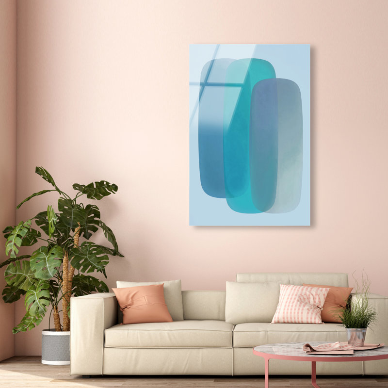Teal Gradients Print by Oliver Gal, 15"H x 10"W, High-Gloss Acrylic Print