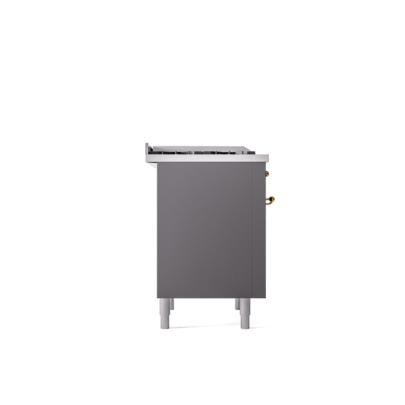 Cuisinière mixte 36 po ILVE Nostalgie II, Gaz naturel, Graphite mat / laiton