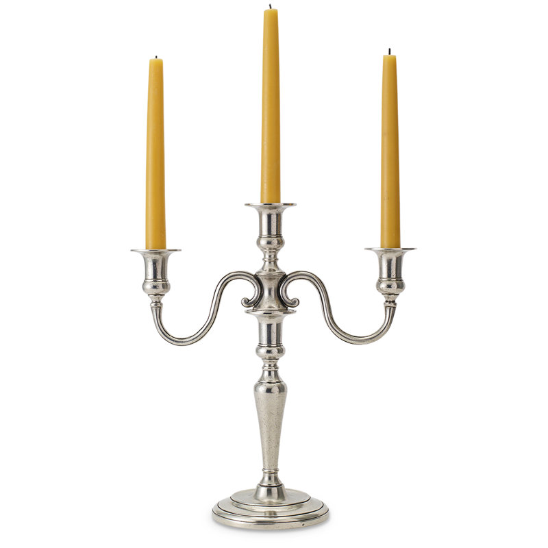 Metal Tabletop Candelabra, 5" H x 8" W x 8" D