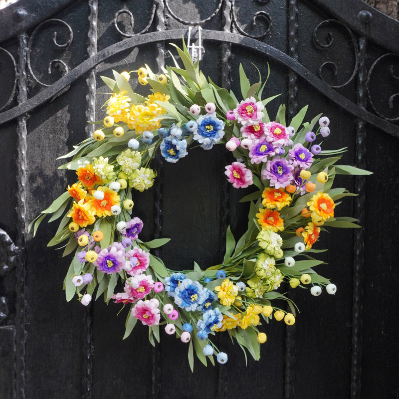 Couronne de fleurs sauvages arc-en-ciel Alderete